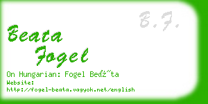 beata fogel business card